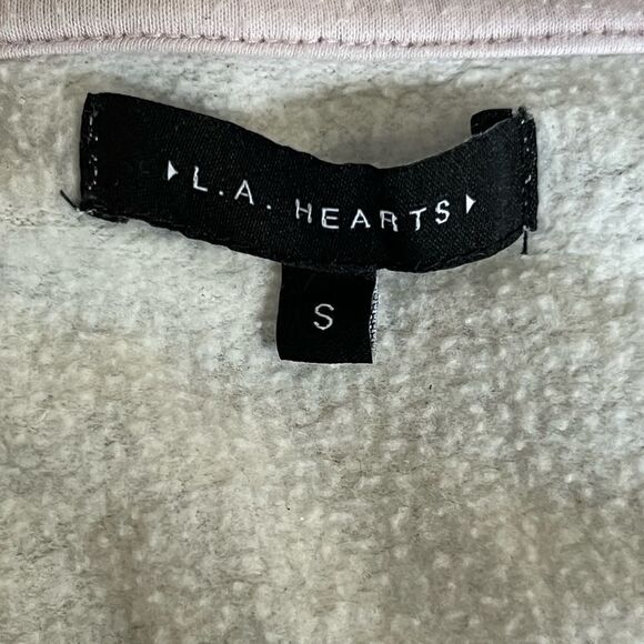 L.A. Hearts Grey and Purple Cropped Sweatshirt Women’s Small - Picture 2 of 4